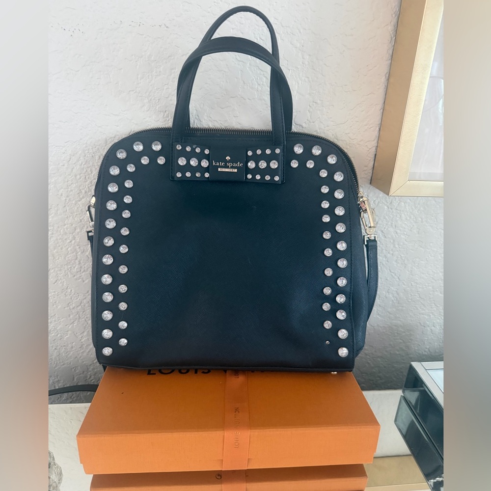 Kate Spade Black Rhinestone Studded Satchel
